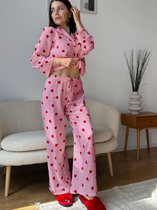 Heart-Shaped Shirt and Pants Set