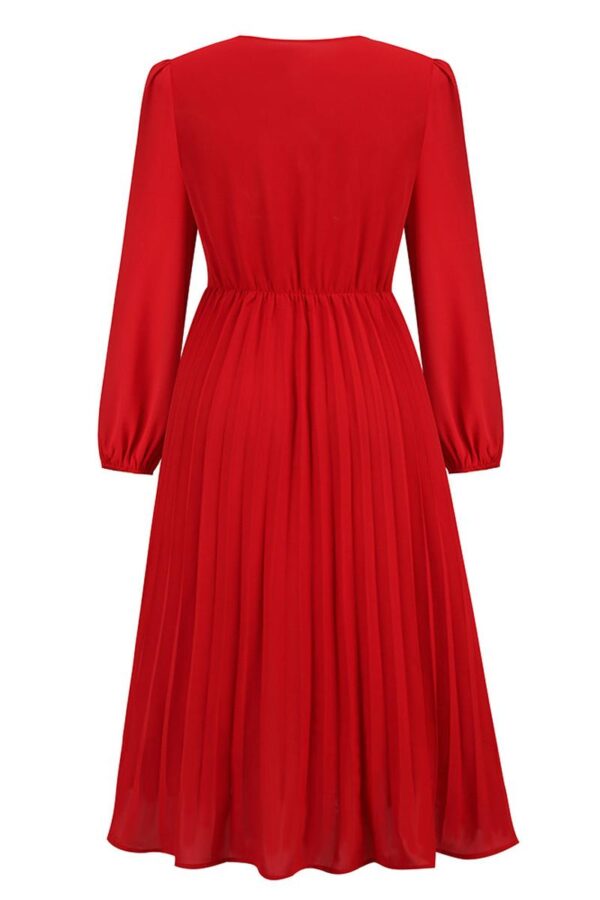 Pleated Belted Midi Dress - Image 16