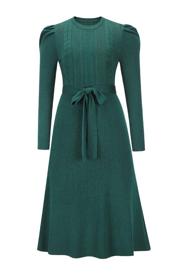 Puff Sleeve Knit Dress - Image 2