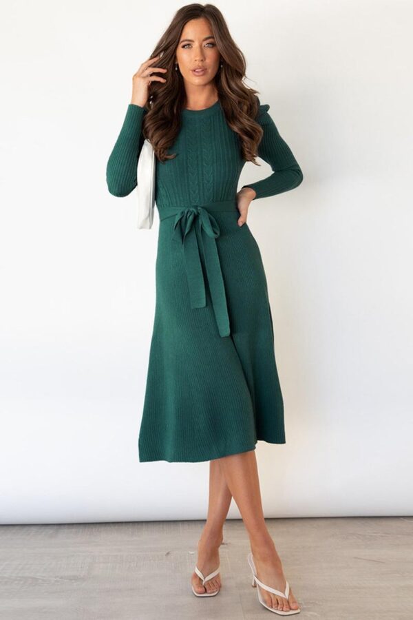 Puff Sleeve Knit Dress - Image 6