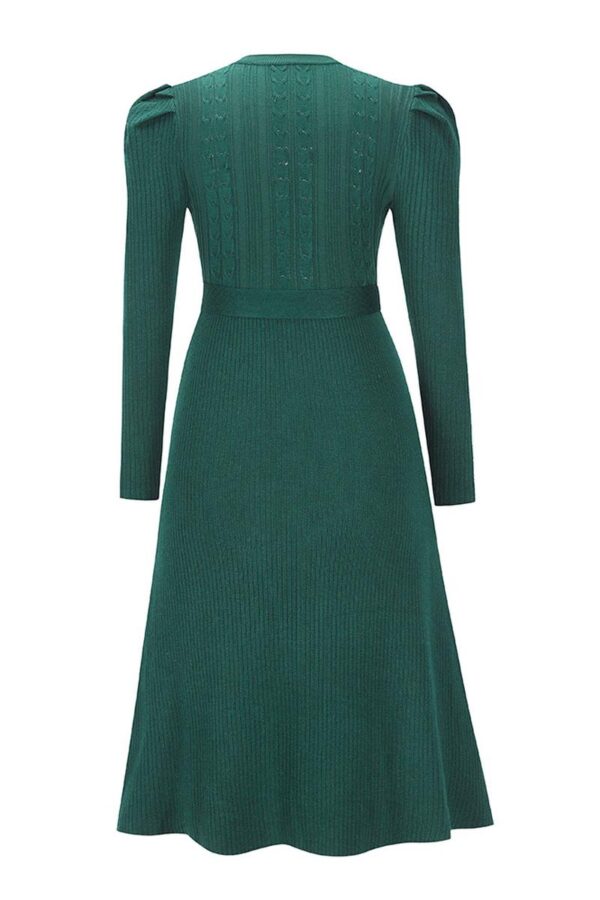 Puff Sleeve Knit Dress - Image 11