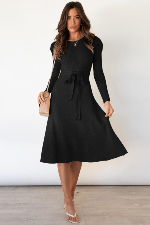 Puff Sleeve Knit Dress - Image 13