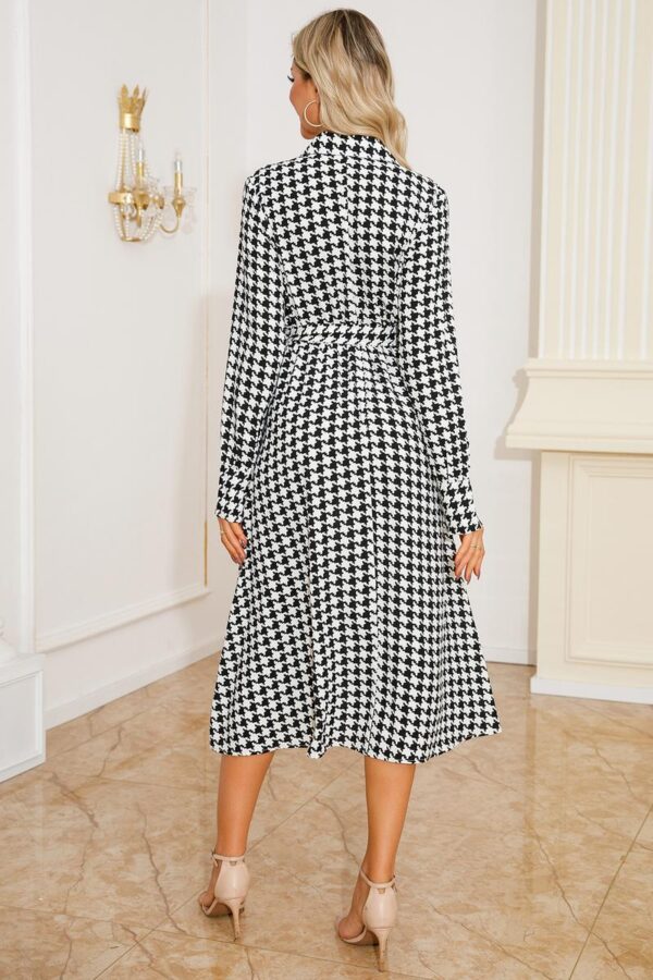 V-Neck Houndstooth Dress - Image 10