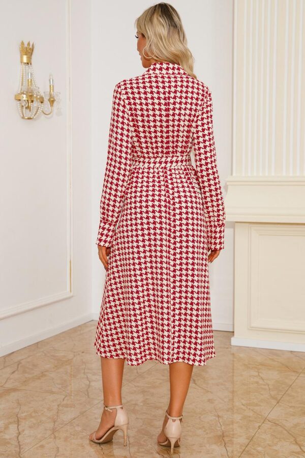 V-Neck Houndstooth Dress - Image 13