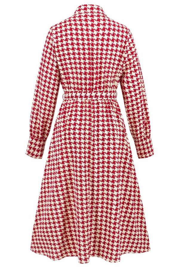 V-Neck Houndstooth Dress - Image 15