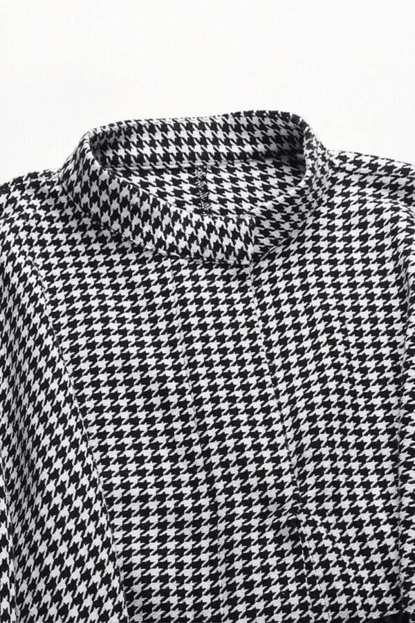 Houndstooth Wool Cape Coat - Image 6