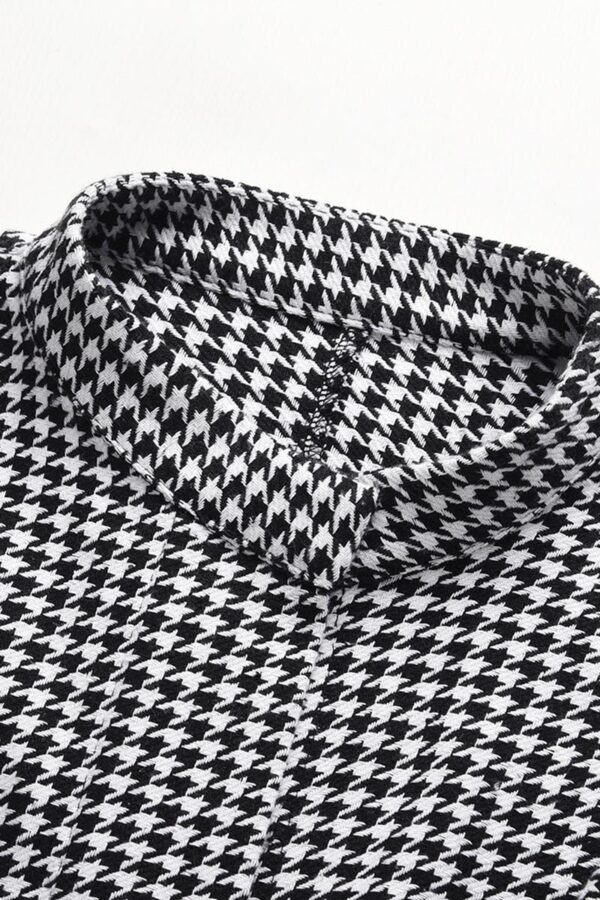 Houndstooth Wool Cape Coat - Image 7