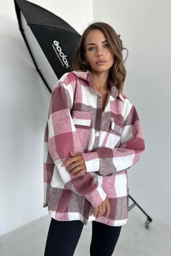 Plaid Button-Up Knit Cardigan - Image 2