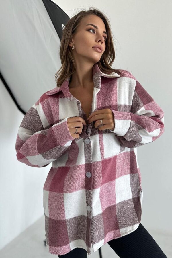 Plaid Button-Up Knit Cardigan - Image 10