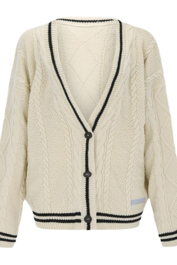 Single-Button Oversized Cardigan - Image 4