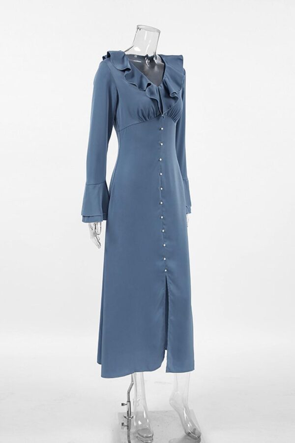 Satin Ruffled Hem Dress - Image 3