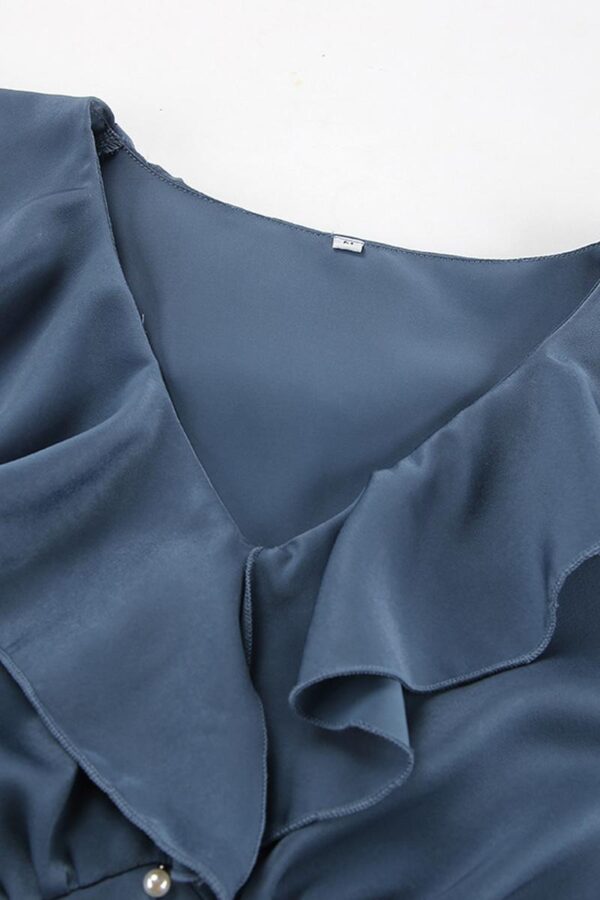 Satin Ruffled Hem Dress - Image 10