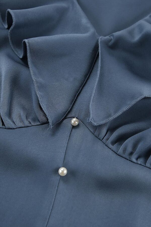 Satin Ruffled Hem Dress - Image 12