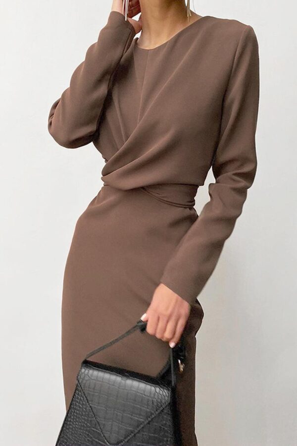 Fitted Midi Dress - Image 2