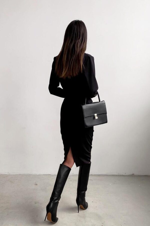 Fitted Midi Dress - Image 7