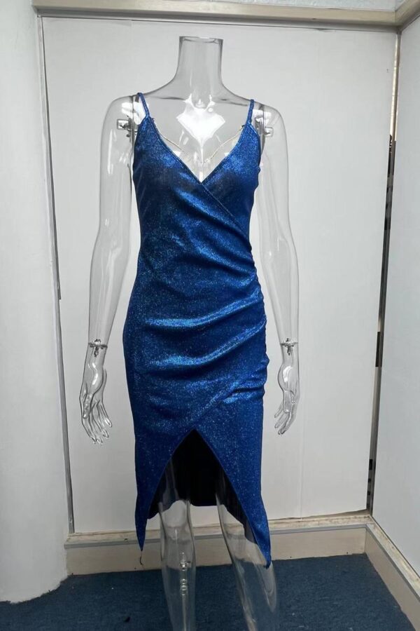 Glittering V-Neck Long Dress - Image 10