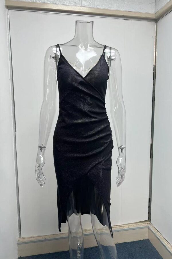 Glittering V-Neck Long Dress - Image 11