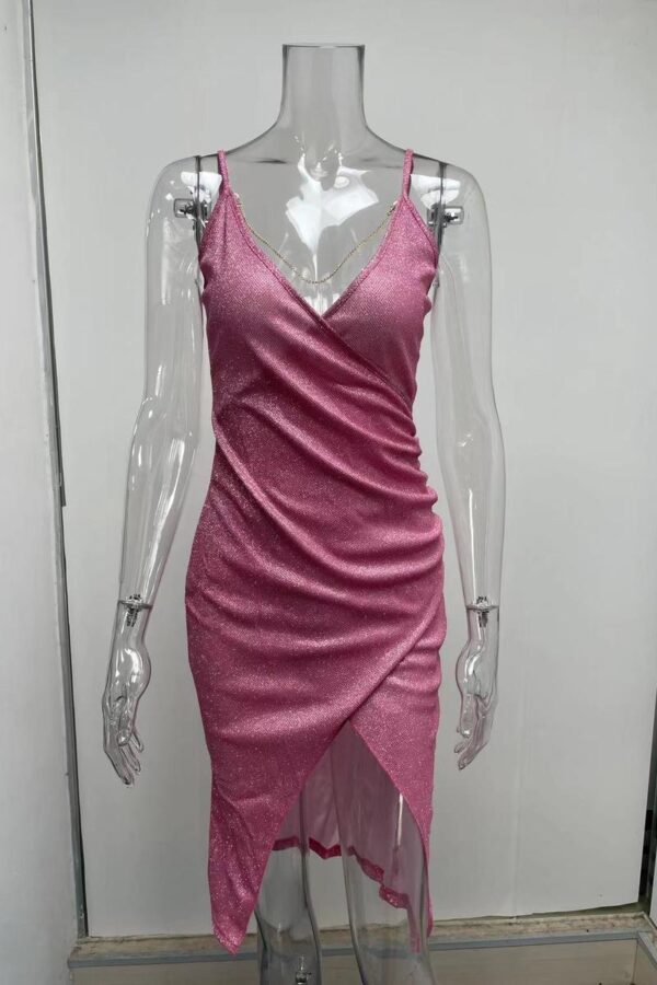 Glittering V-Neck Long Dress - Image 17