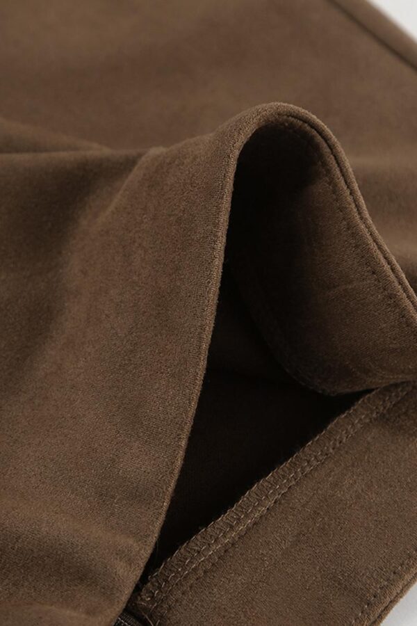 Suede Brown High-Rise Skirt - Image 4