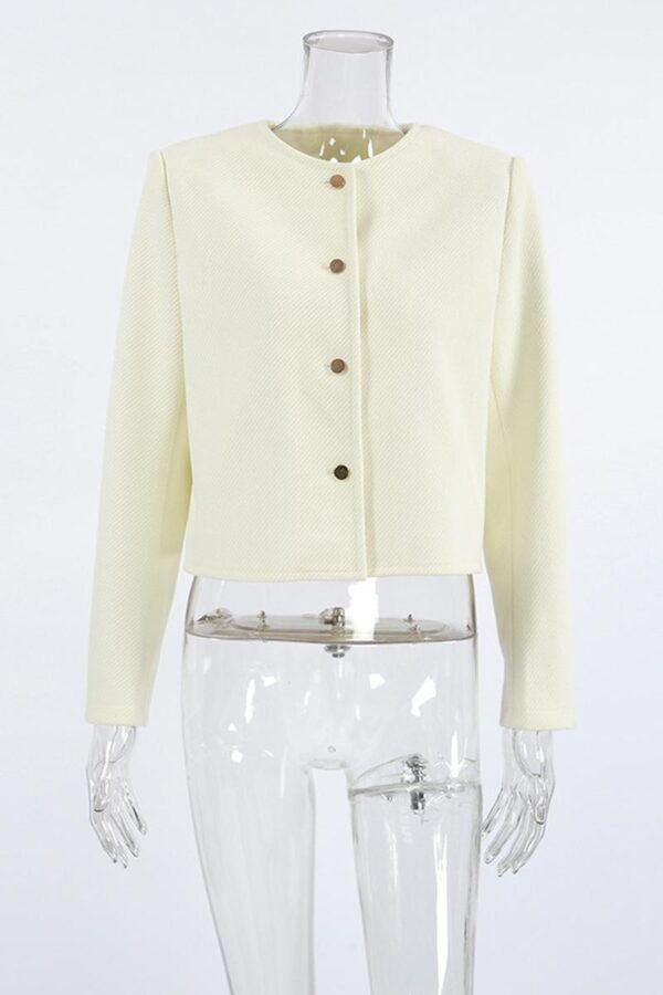 Apricot Wool Cropped Jacket - Image 3