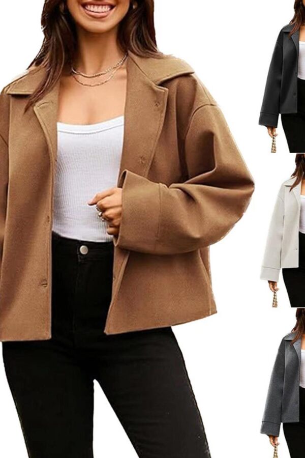 Cropped Buttoned Blazer Jacket