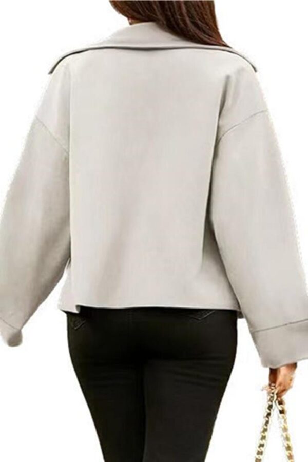 Cropped Buttoned Blazer Jacket - Image 7