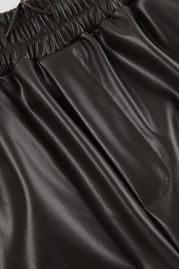 Fleece-Lined Faux Leather Trousers - Image 7