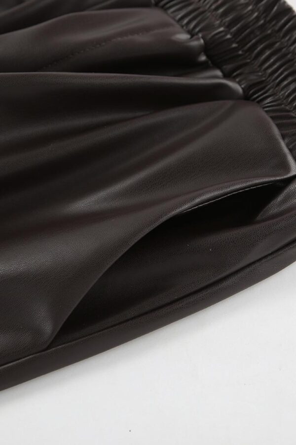 Fleece-Lined Faux Leather Trousers - Image 9