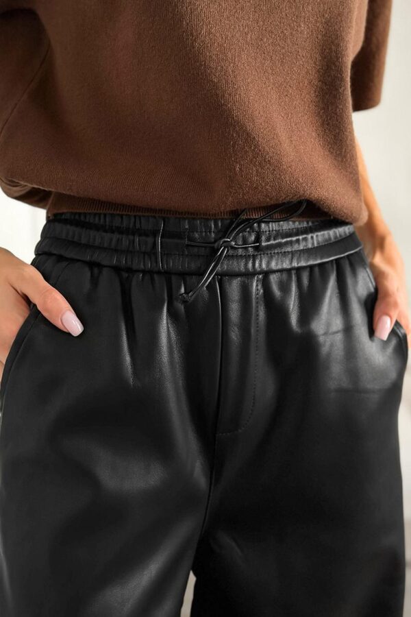 Fleece-Lined Faux Leather Trousers - Image 6