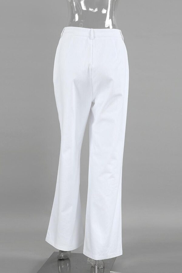 White Wide-Legged Trousers - Image 2