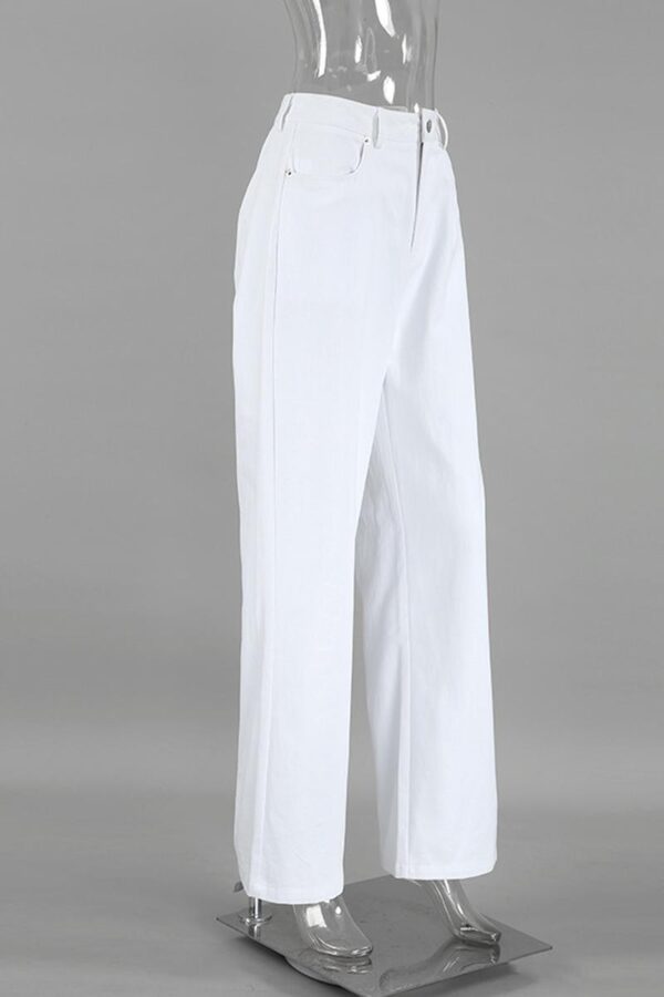 White Wide-Legged Trousers - Image 3