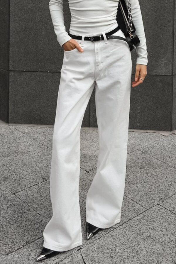 White Wide-Legged Trousers