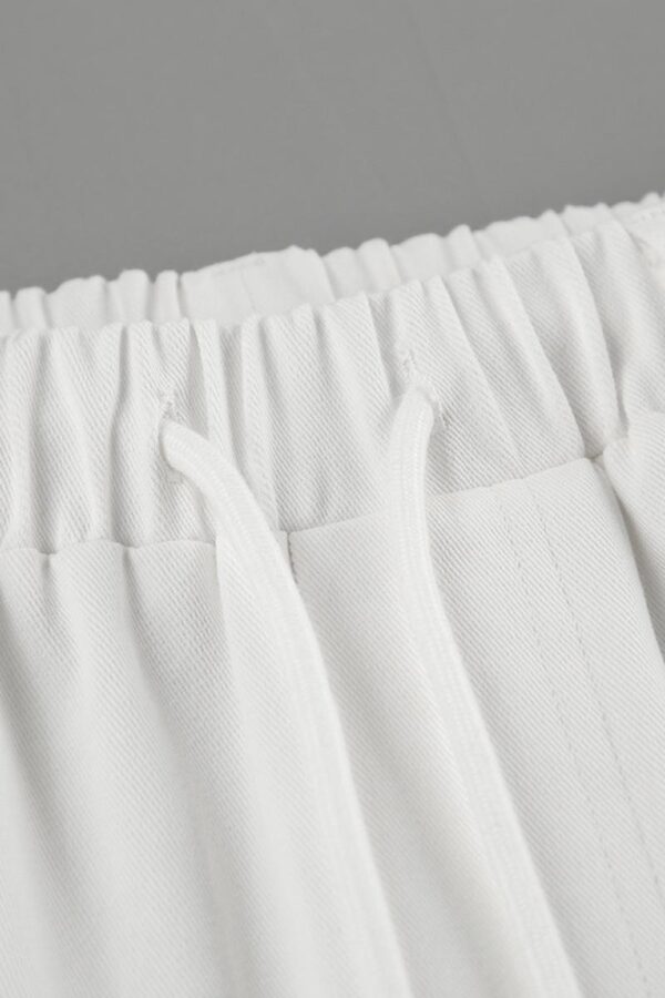 White Cotton Wide-Legged Pants - Image 2