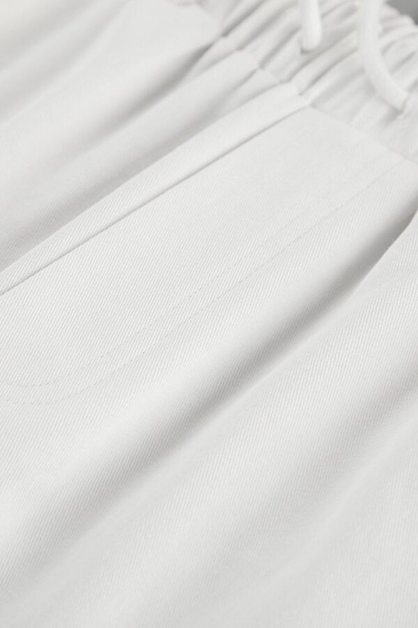 White Cotton Wide-Legged Pants - Image 3