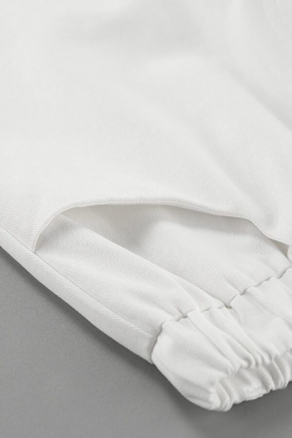 White Cotton Wide-Legged Pants - Image 4