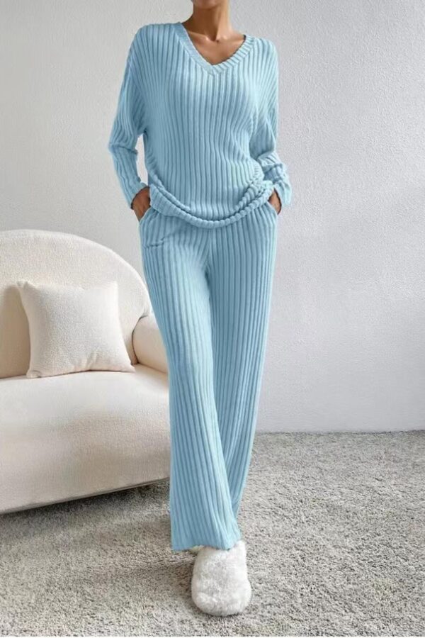 V-Neck Knit Two-Piece Set - Image 2