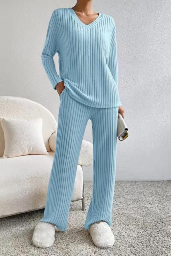 V-Neck Knit Two-Piece Set - Image 4