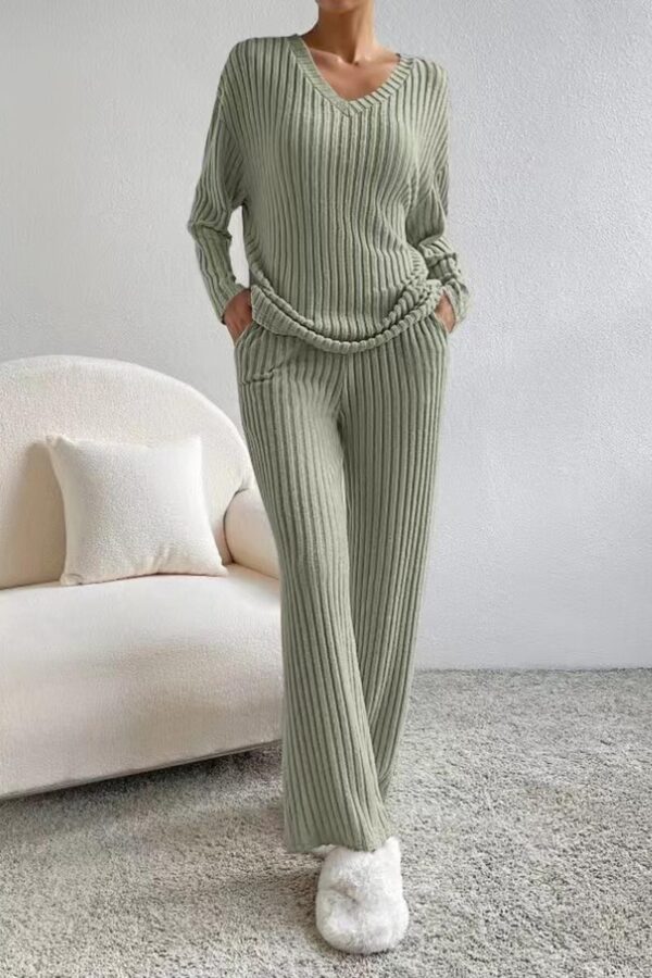 V-Neck Knit Two-Piece Set - Image 11