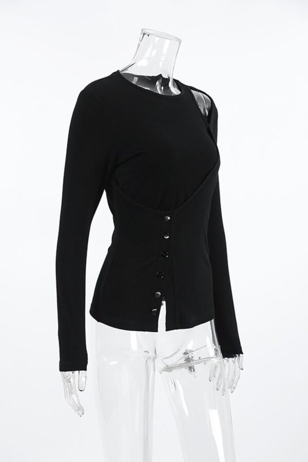 Asymmetrical Shoulder Cut Top - Image 3