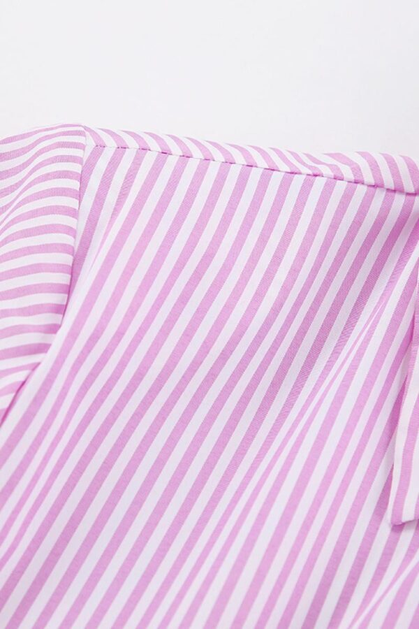 Striped Tie-Front Blouse - Image 7