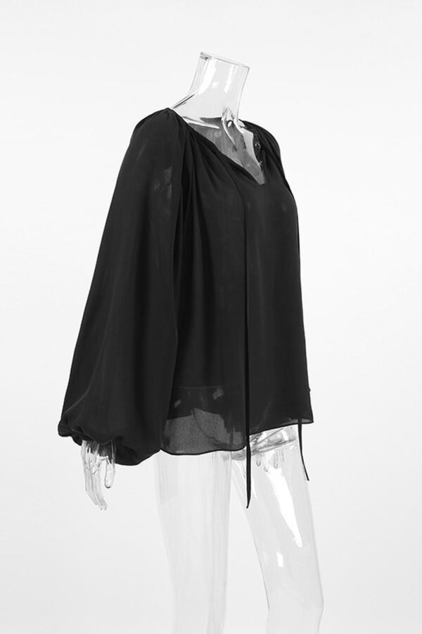 Sheer Black Chiffon Top - Image 2