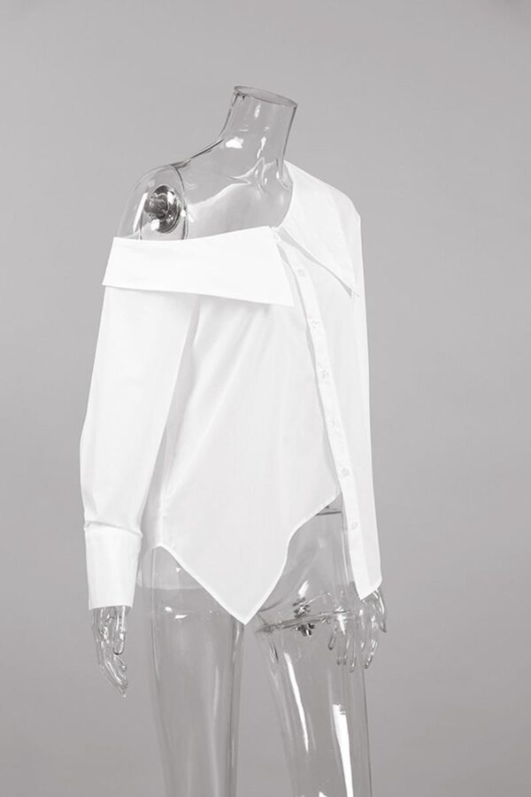 Off-Shoulder Asymmetrical Shirt - Image 3