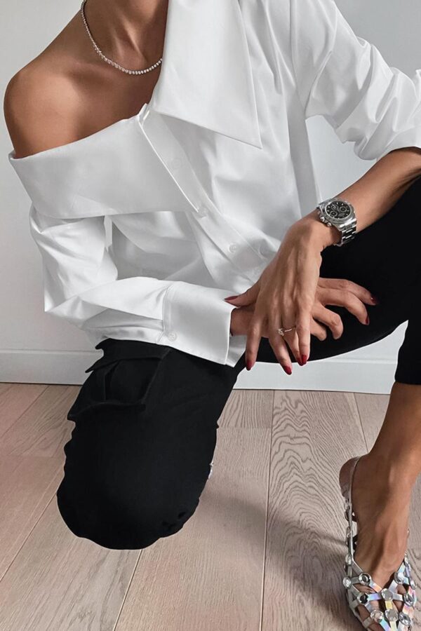 Off-Shoulder Asymmetrical Shirt - Image 7