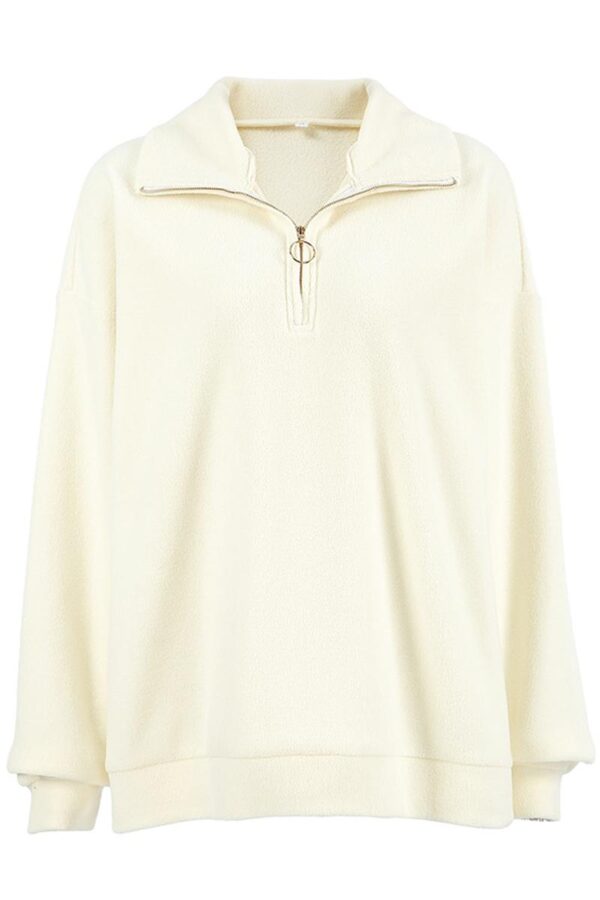 Beige Fleece Knit Pullover - Image 3