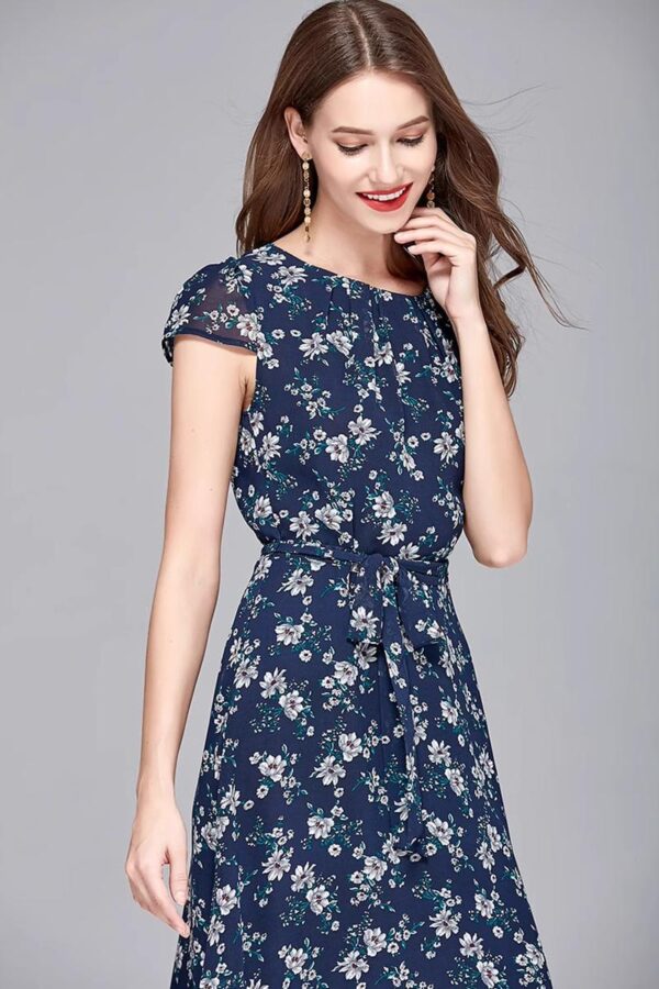 Floral Print A-Line Dress - Image 2